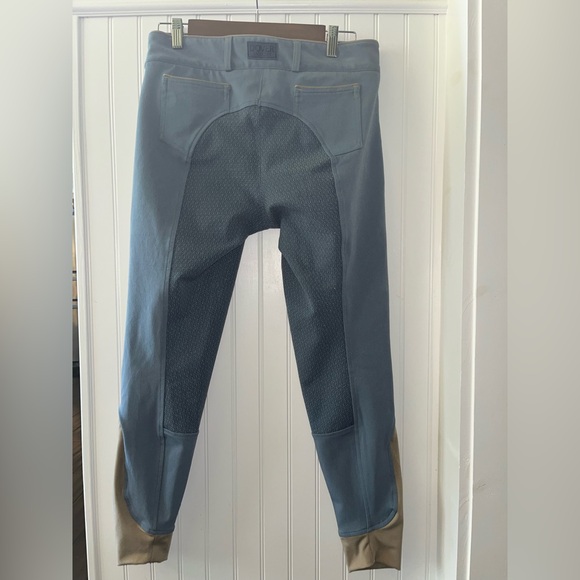 Dover Saddlery Gray, Blue and Brown Women's Riding Pants Breeches - Picture 2 of 14